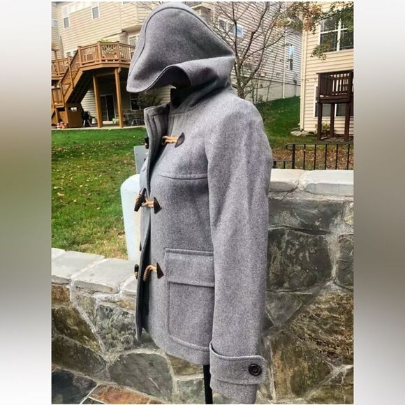 J. Crew Classic Toggle Duffle Italian Melton Wool Peacoat Winter Jacket Grey 4 - Picture 11 of 14